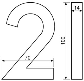 Numărul de casă 2", RN.100LV, structurat, antracit"