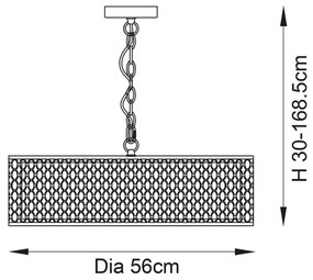 Lustră pe lanț Endon 81969 CORDERO 3xE27/10W/230V crom mat