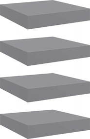 vidaXL Rafturi de perete, 4 buc., gri, 23 x 23,5 x 3,8 cm, MDF