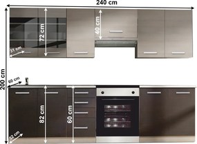 Mobilier bucătărie, stejar gri deschis/stejar închis, KLANTON