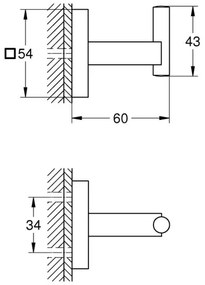 GROHE 409612430 - Cârlig START CUBE 5,4 × 5,4 × 6 cm negru