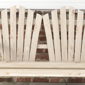 Outsunny Bancă de Grădină pentru 2 Persoane cu Mânere în Formă de Roată, Bancă de Exterior din Lemn de Brad, pentru Terasă și Curte, 108x66x95 cm, Finisaj Lemn Natural | Aosom Romania
