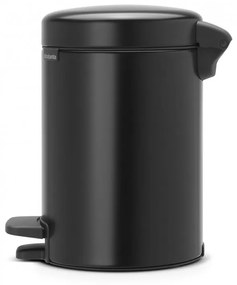 Cos de gunoi cu pedala Brabantia NewIcon 649001, 3 L, Inchidere lina, Baza antiderapanta, Negru