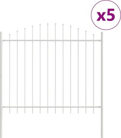 vidaXL Gard de Grădină 5 pcs Alb 170 x 190 cm