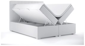 Pat matrimonial Boxspring 180 cm Candy (alb piele ecologică)(cu sp. depozitare). 1044185