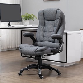 Scaun birou cu masaj, Sase Zone de Masaj Gri, pivotant 360°,Sarcina120 kg,Vinsetto | Aosom Romania
