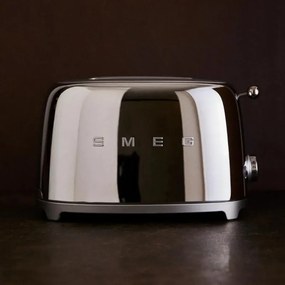 Prajitor de paine SMEG 50's Style TSF01SSEU, 950 W, 2 felii, 6 trepte, Tava pentru firimituri, Cablu integrat, Otel inoxidabil, Argintiu
