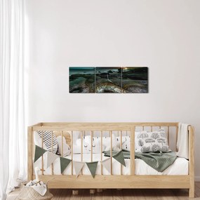 Tablou - Scena de noapte (cu ceas) (90x30 cm)