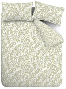 Lenjerie de pat verde pentru pat dublu 200x200 cm Sorrel Leaves – Catherine Lansfield