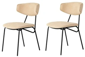 Set de scaune de sufragerie Nancy Beige and Black,2 buc.