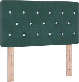 vidaXL Tăblie LED cu benzi LED cu headboard Verde închis 80 cm Catifea
