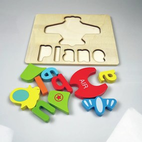 Puzzle din lemn pentru copii "Avion"