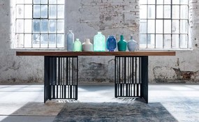 Masă lemn masiv Dining Serio, 220 × 75 × 100 cm