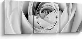 Tablou - Detailu de floare de trandafir (cu ceas) (90x30 cm)