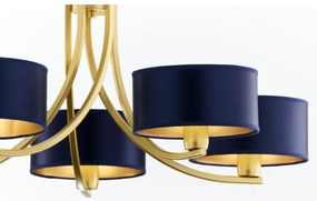 Jupiter 2094 - Candelabru ARTHUR suspendat cu lanț, 5xE27/15W/230V, albastru/auriu