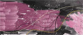Tablou - Abstracție roz-roșu (120x50 cm)