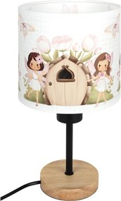 Brilagi - Lampă de masă BOBO WOOD 1xE27/25W/230V stejar/negru/alb/roz/zâne