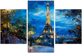 Tablou - Pictură în ulei a Turnului Eiffel (90x60 cm)