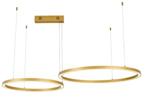 Lustră LED dimabilă Immax NEO 07218L FINO 93W/230V 60/80 cm auriu Tuya + telecomandă