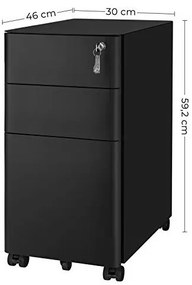Dulap mobil cu incuietoare, Songmics, Negru, OFC030B01, 30 x 46 x 59 cm