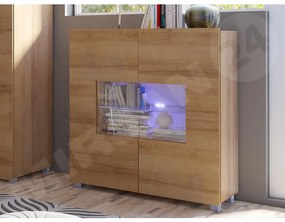 Vitrină Brenali BR01 (stejar auriu) (iluminat LED Alb). 1053849