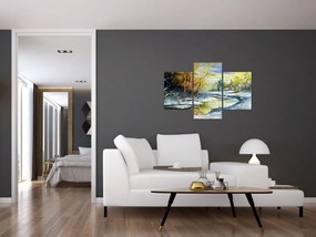 Tablou - Râu de iarnă, pictură în ulei (90x60 cm)