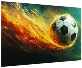 Tablou - Minge de Fotbal în Zbor (90x60 cm)