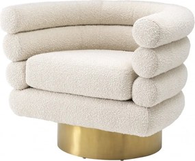 Fotoliu pivotant design elegant LUX Maguire, boucle crem 113939 HZ