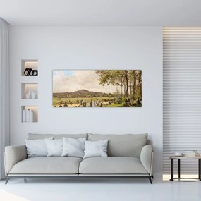 Tablou - French 19th Century, Race Course at Longchamps, reproducere (120x50 cm)