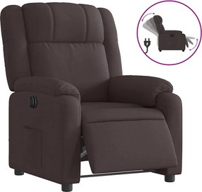 vidaXL Fotoliu rabatabil electric, maro închis, material textil
