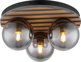 Globo 54343-3 - Plafonieră PARSONS 3xE27/40W/230V Ø 39 cm maro/fumuriu