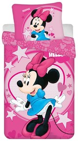 Lenjerie de pat copii din microfibra MINNIE HELLO roz Dimensiune lenjerie de pat: 70 x 90 cm | 140 x 200 cm