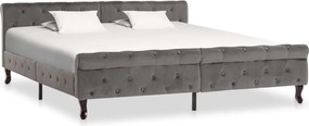 vidaXL Cadru de pat, gri, 180 x 200 cm, catifea