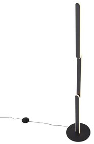 Lampă de podea de design neagră incl. LED cu 3 trepte de intensitate luminoasă - Gate