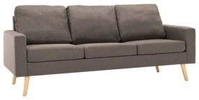 3056652 vidaXL Set de canapele, 3 piese, gri taupe, material textil