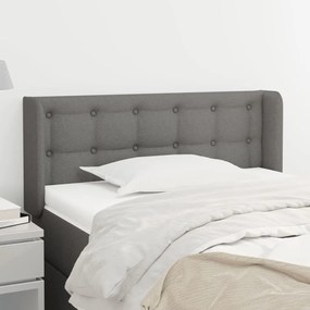 vidaXL Tăblie de pat cu aripioare gri închis 83x16x78/88 cm textil