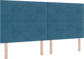 vidaXL Tăblie LED cu benzi LED Manual albastru 200 cm Catifea