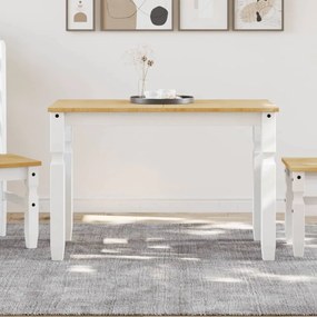 vidaXL Masă de sufragerie &quot;Corona&quot;, alb 112x60x75 cm lemn masiv de pin