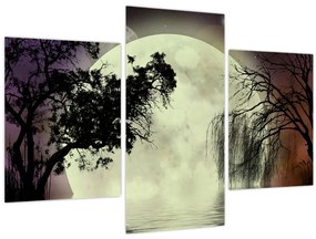 Tablou - Lună plină deasupra apei (90x60 cm)