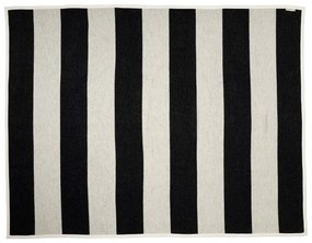Pătură alb-negru din amestesc de lână 140x180 cm Bob Black Vanilla – Pappelina