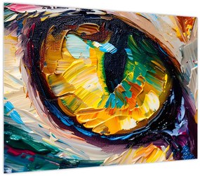 Tablou pe sticlă - Ochi de pisică Pictură (70x50 cm)