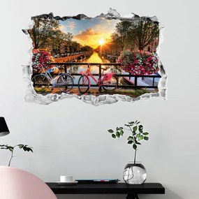 Autocolant 3D pentru perete Ambiance Sunrise over Amsterdam