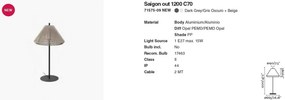 Lampa de podea iluminat exterior decorativ SAIGON 120/C70 gri/bej
