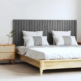 824850 vidaXL Tăblie de pat pentru perete, gri, 159,5x3x60 cm, lemn masiv pin