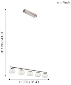 Pendul LED Eglo 94319 ASCOLESE 5xLED/3,3W/230V