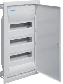 Tablou 36 module cu usa metalica, montaj incastrat(ST), alb, usa mata alba, Hager