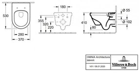 Set vas WC rimless suspendat, Villeroy&amp;Boch Architectura, DirectFlush, capac inchidere lenta, Alb Alpin CeramicPlus, 5684HRR1