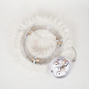 Brilagi - Lustră LED suspendată pe cablu FEATHER, 3x E27/40W/230V + 3x LED/3W, Ø 40 cm, albă