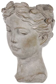 Mască de ghiveci din beton Formă de cap, 18 x 27x 18 cm