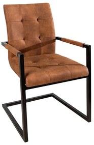 Set de 2 scaune cu brate, design industrial style, Oxford coniac A-36959 VC
